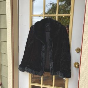 Vintage Faux Mink dinner jacket with leather ties